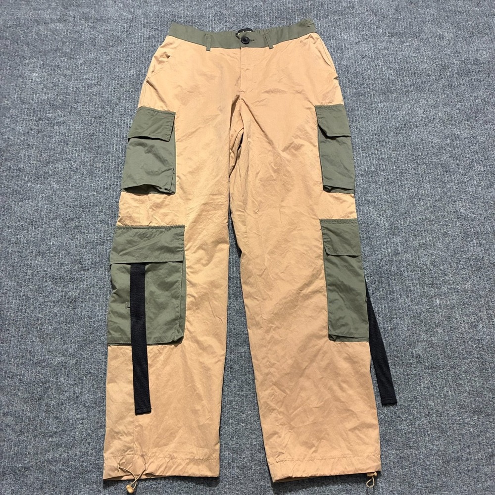 Like an Angel Cargo Pants Womens M Tan Green Multi Pocket Utility Streetwear